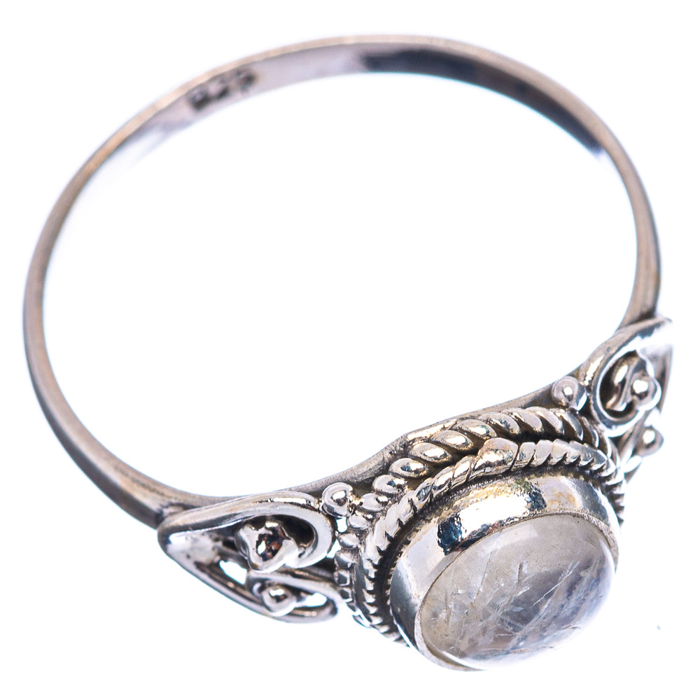 Dainty Rainbow Moonstone Ring Size 6.75 (.925 Sterling Silver)