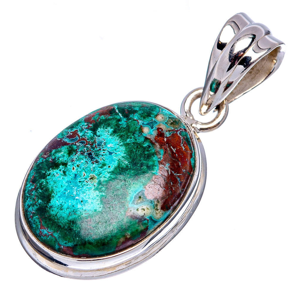 Chrysocolla Pendant 1 3/8" (.925 Sterling Silver)