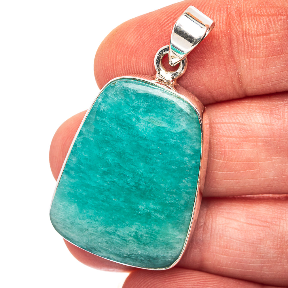 Amazonite Pendant 1 5/8" (.925 Sterling Silver)