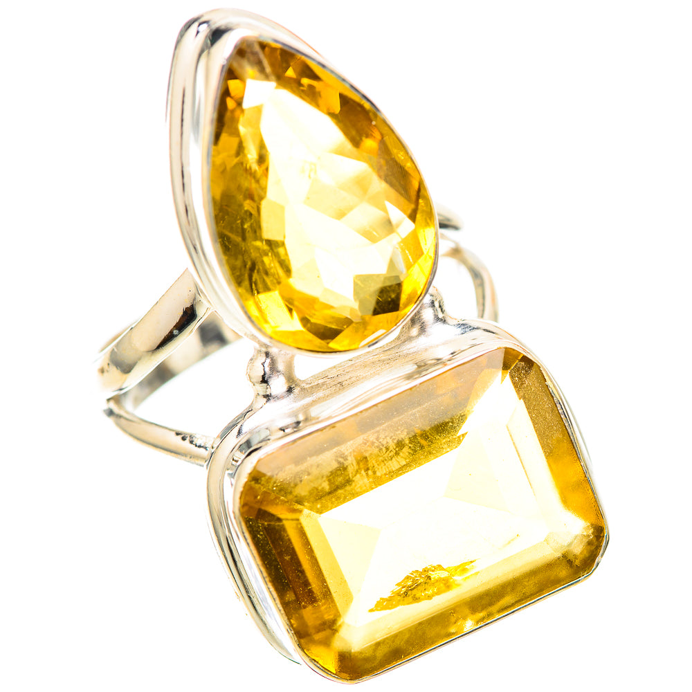 Large Faceted Citrine Ring Size 7.5 (925 Sterling Silver) RING139808
