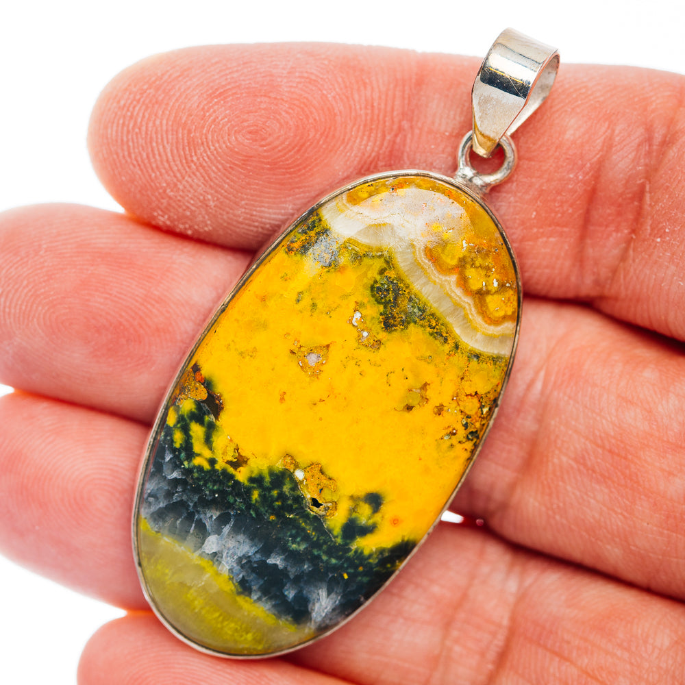 Premium Bumblebee Jasper Pendant 2 1/8" (.925 Sterling Silver)