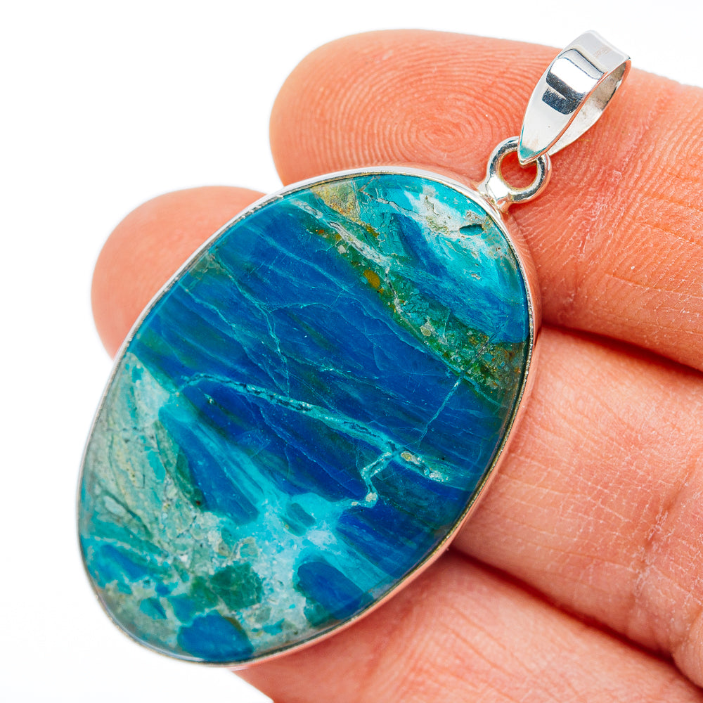 Premium Peruvian Opal Pendant 2" (.925 Sterling Silver)