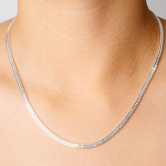 Square Link Chain 18" (925 Sterling Silver) C2601