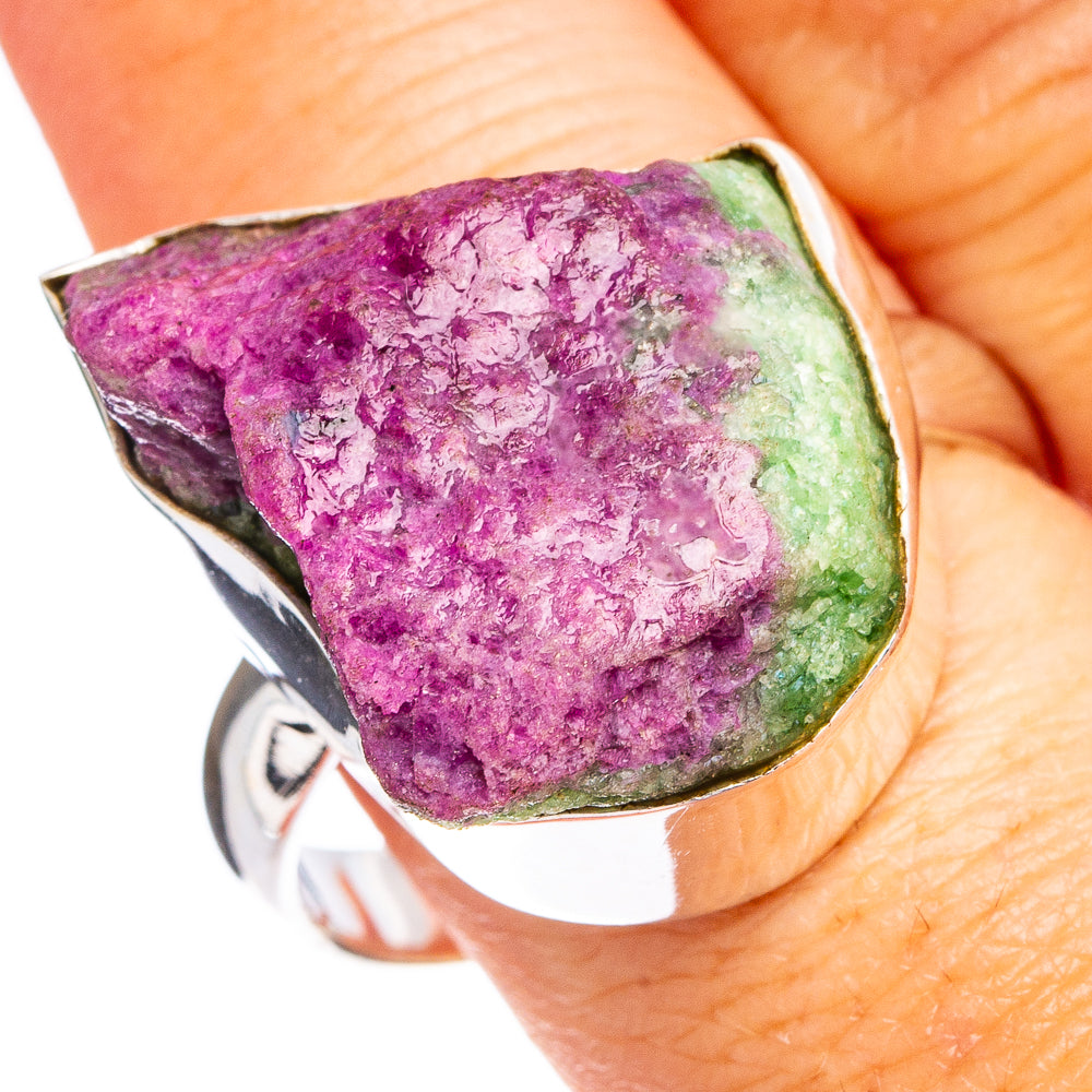Raw Ruby Zoisite Ring Size 11.25 (.925 Sterling Silver)