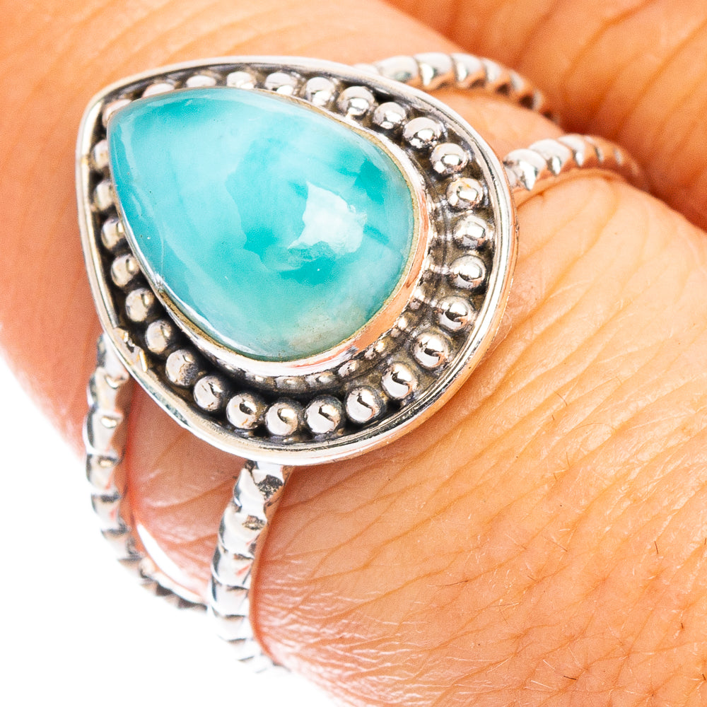 Rare Larimar Ring Size 8 (925 Sterling Silver) R7878