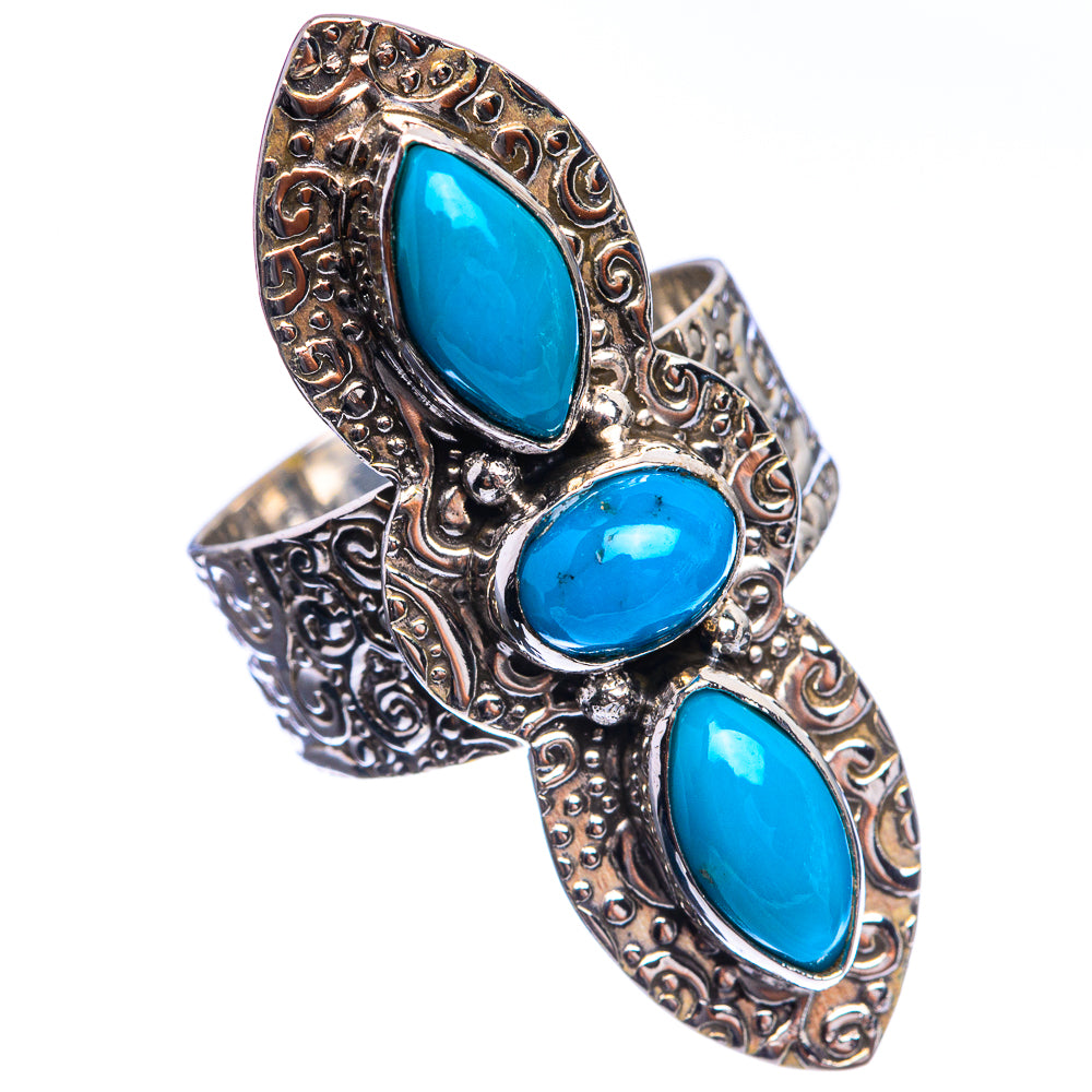 Large Sleeping Beauty Turquoise 925 Sterling Silver Ring Size 7