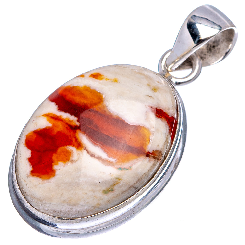 Rare Mexican Fire Opal Pendant 1 1/4" (.925 Sterling Silver)