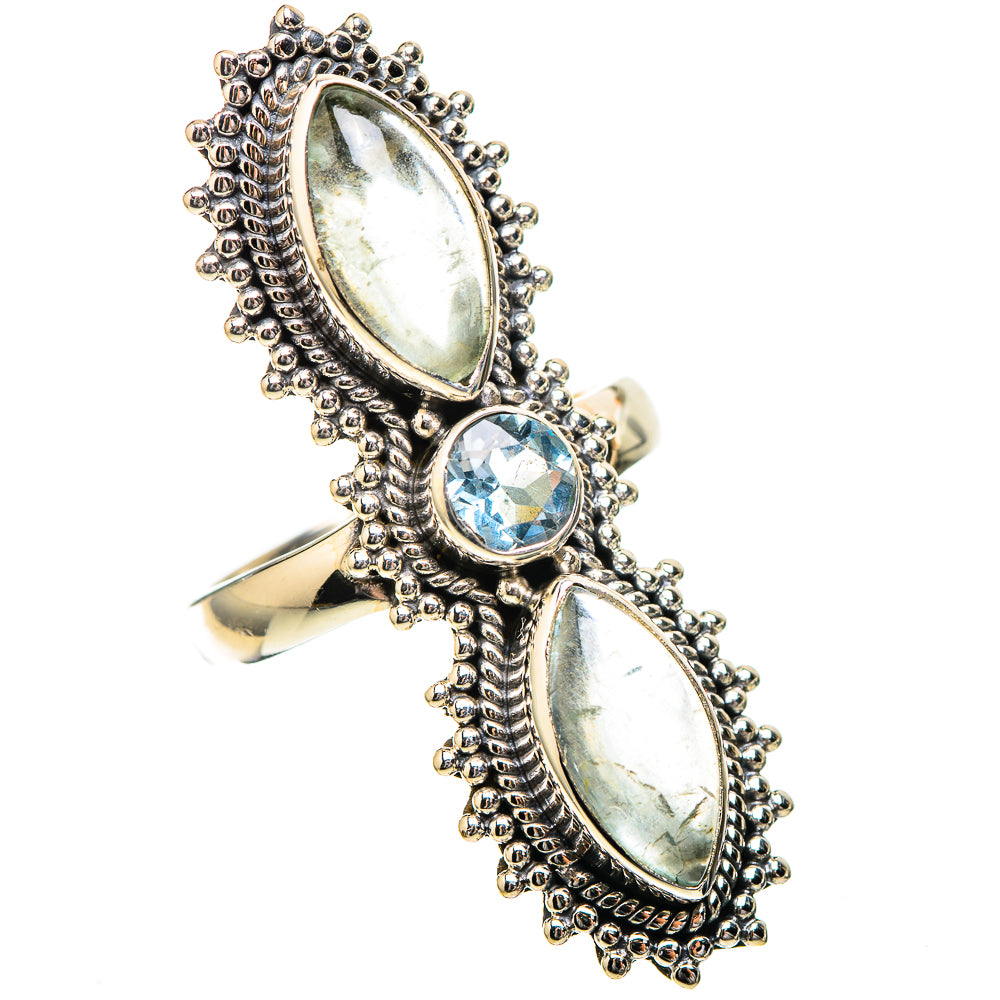 Large Natural Aquamarine, Blue Topaz Ring Size 6.25 (925 Sterling Silver) RING137933
