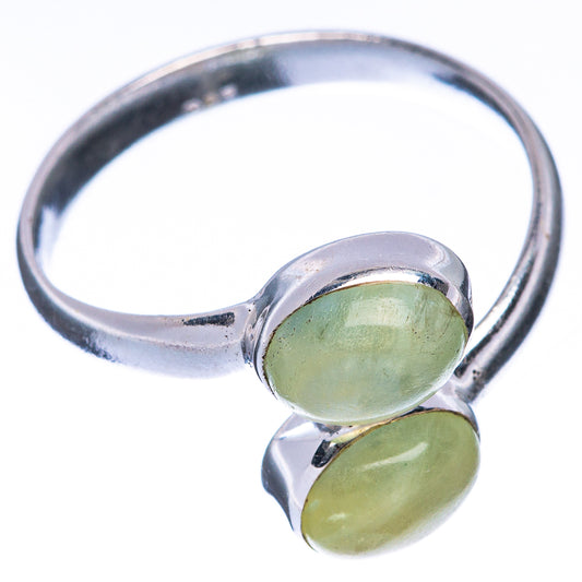 Prehnite Dainty Ring Size 7 Adjustable (925 Sterling Silver) R5700