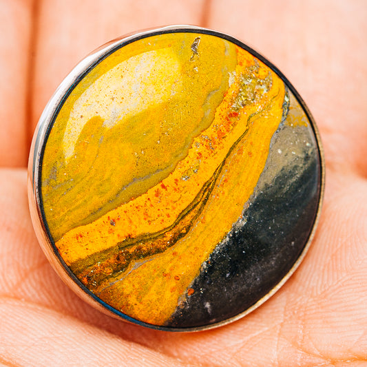 Premium Bumblebee Jasper Ring Size 9.75 (.925 Sterling Silver)