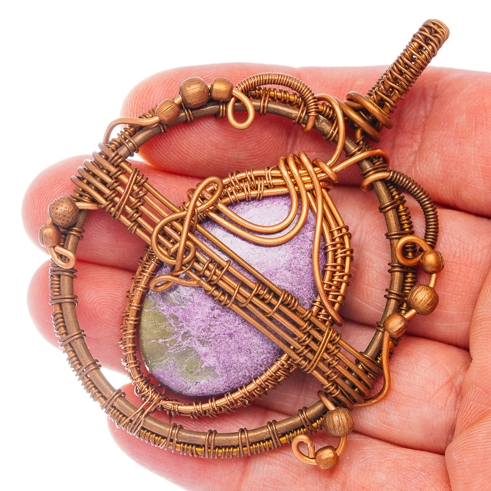 Stichtite Wire Wrap Pendant 2 3/4" (Copper)
