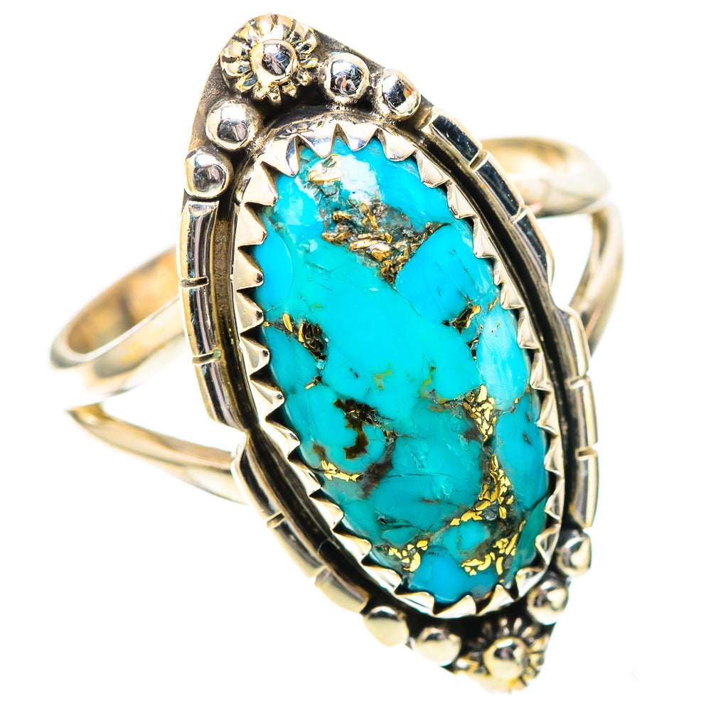 Blue Copper Composite Turquoise Ring Size 9.25 (925 Sterling Silver) RING138764