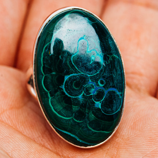 Premium Malachite Ring Size 8 (.925 Sterling Silver)
