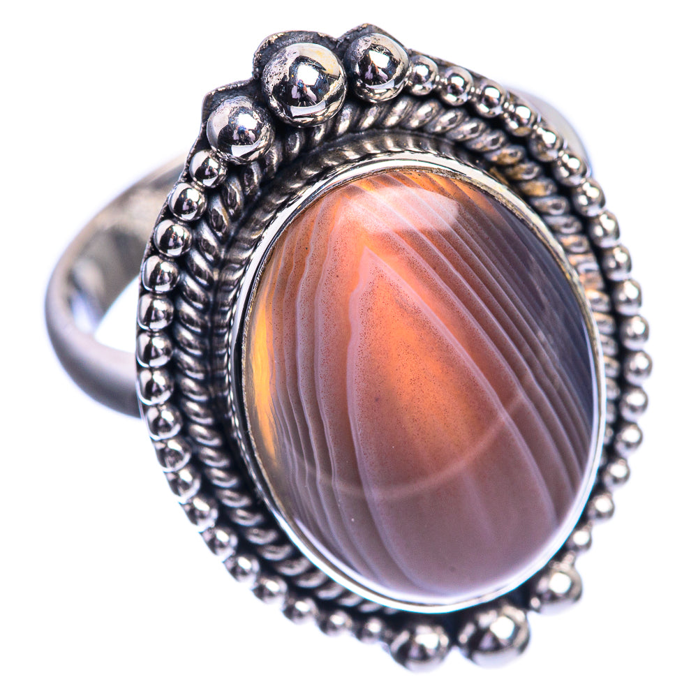Botswana Agate 925 Sterling Silver Ring Size 7.25
