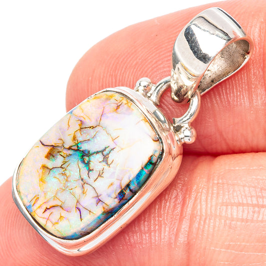 Rare Sterling Opal Pendant 1 1/8" (925 Sterling Silver) P42951