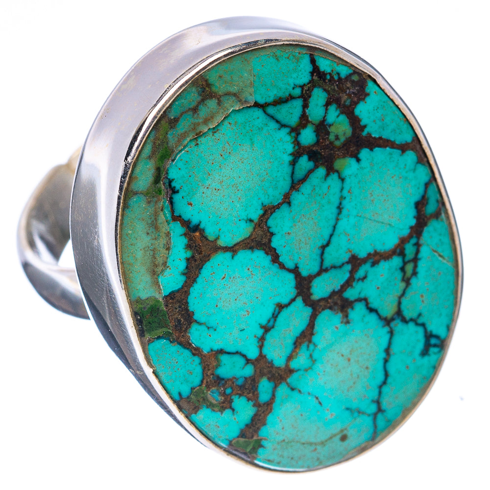 Premium Tibetan Turquoise Ring Size 8 Adjustable (.925 Sterling Silver)