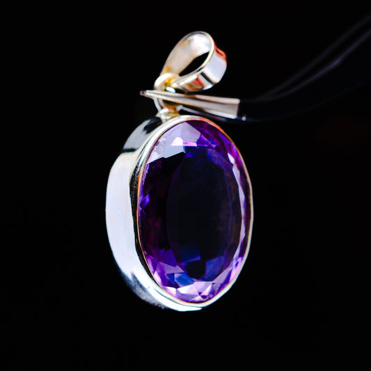 14.64ct Premium Faceted Amethyst Pendant 1" (.925 Sterling Silver)