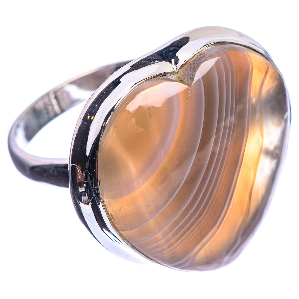 Large Botswana Agate 925 Sterling Silver Ring Size 8.5