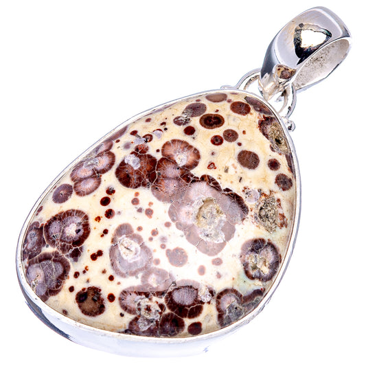 Asteroid jasper oval pendant bezel in .925 sterling silver with top bail