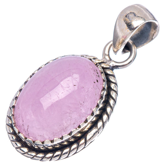 Kunzite pendant in .925 sterling silver, oval lavender stone with rope-edged frame