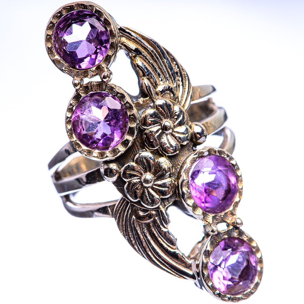 Faceted Amethyst Ring Size 6.75 (925 Sterling Silver) R142993