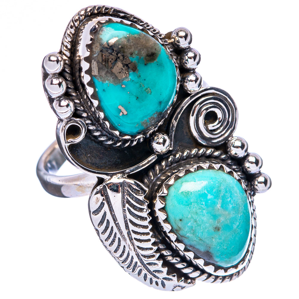Large Tibetan Turquoise Ring Size 7 (925 Sterling Silver) R146333