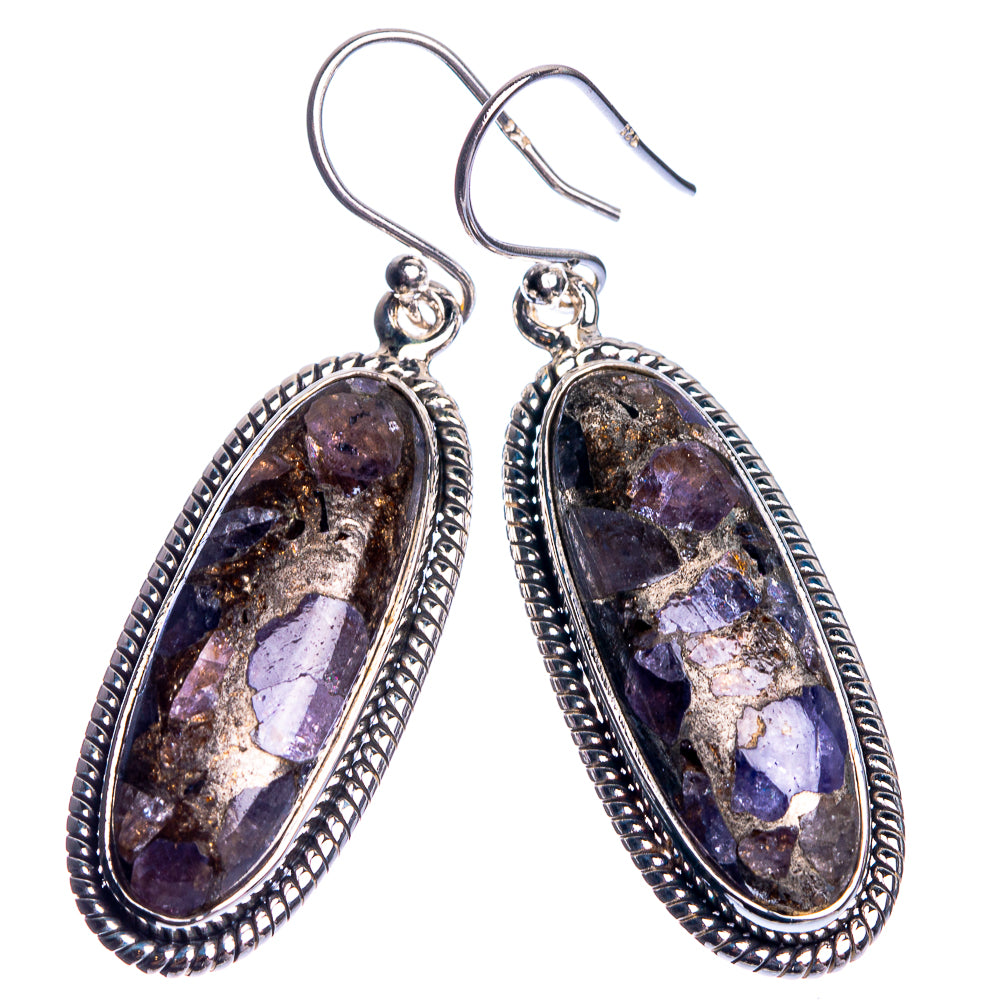 Brecciated Tanzanite 925 Sterling Silver Earrings 1 3/4"