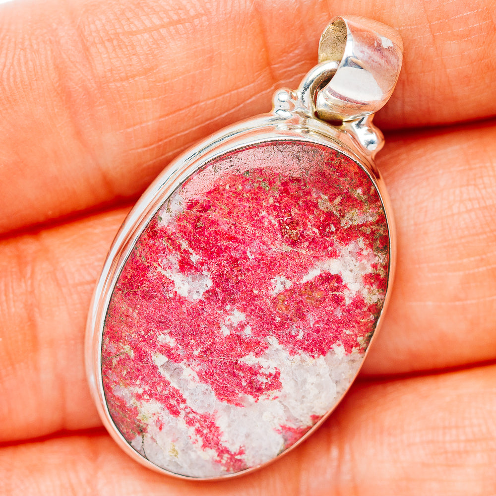 Thulite Pendant 1 1/2" (.925 Sterling Silver)