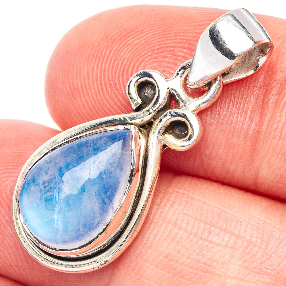 Rainbow Moonstone Pendant 1 1/8" (925 Sterling Silver) P44840