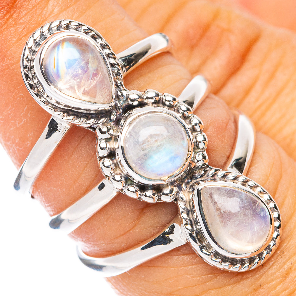 Premium Rainbow Moonstone Ring Size 6.75 (925 Sterling Silver) RING7687