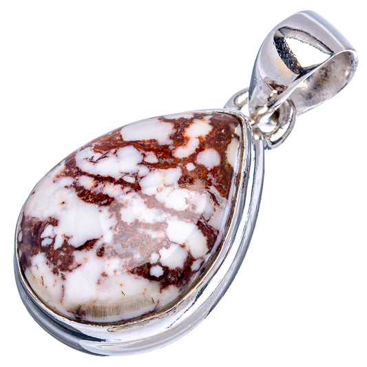 925 sterling silver teardrop wild horse jasper pendant with polished bail