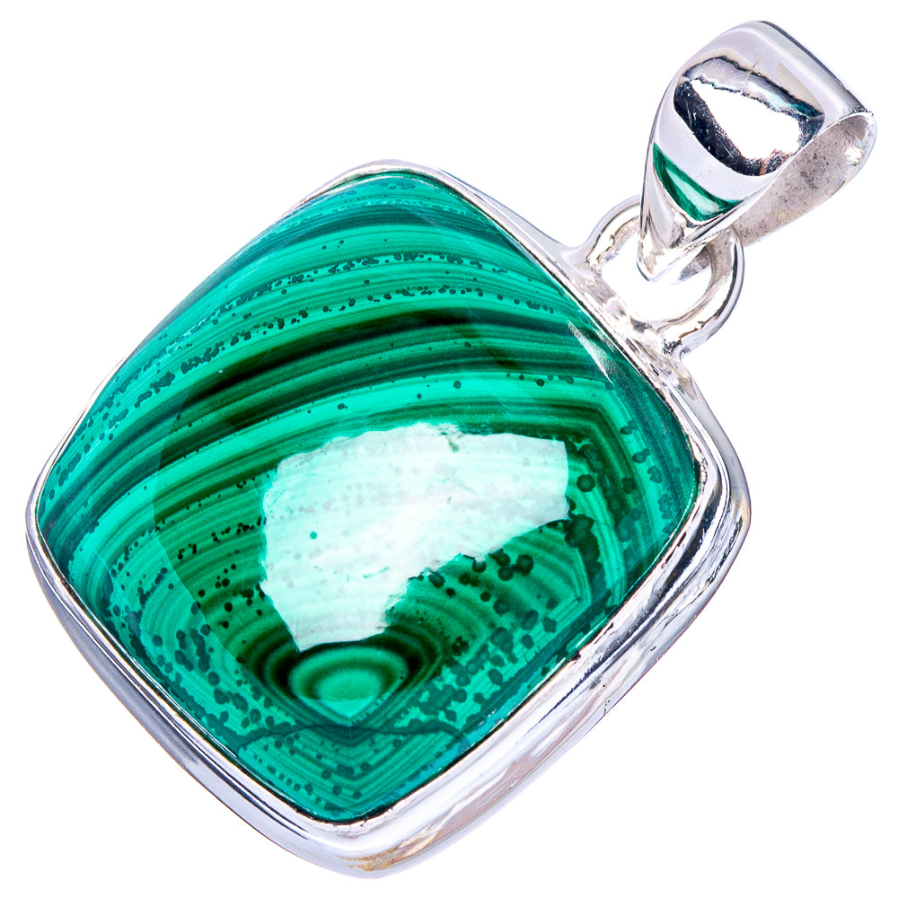 Malachite Pendant 1 1/4" (925 Sterling Silver) P42453