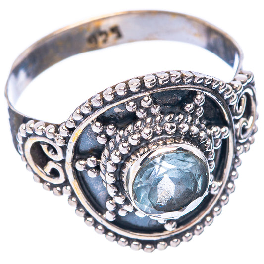 Blue Topaz Ring Size 8.25 (925 Sterling Silver) R5564