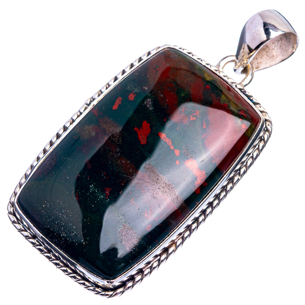 Bloodstone Pendant 1 7/8" (925 Sterling Silver) P39036