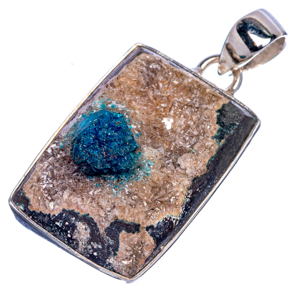 Cavansite Crystal Pendant 1 1/2" (925 Sterling Silver) P40708