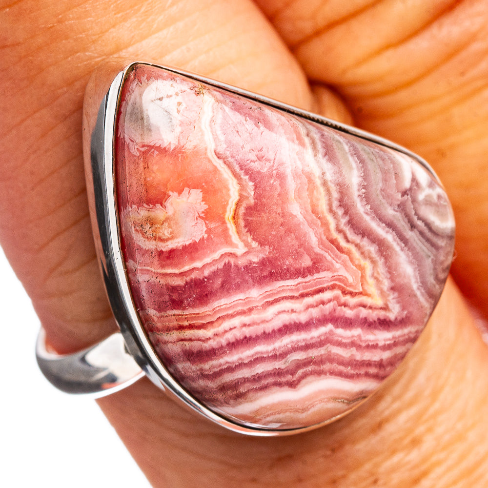 Premium Rhodochrosite Ring Size 9 (.925 Sterling Silver)