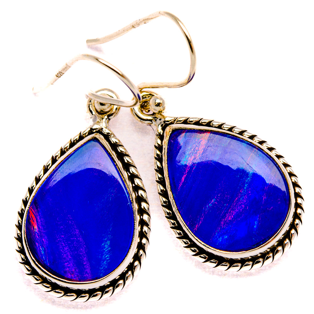 Aura Opal Earrings 1 3/8" (925 Sterling Silver) EARR432009