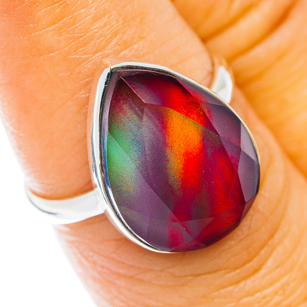 Aurora Opal Ring Size 7 (.925 Sterling Silver)