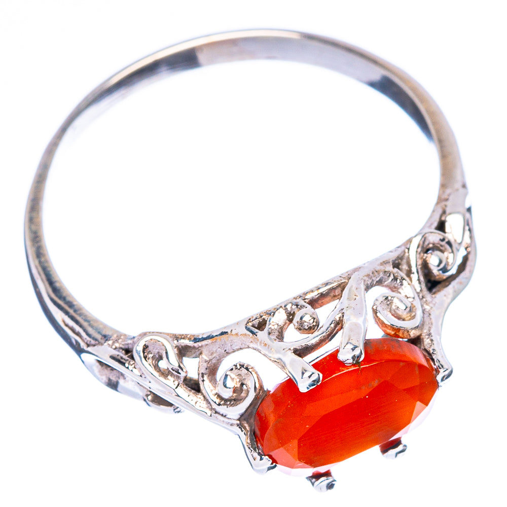 Carnelian Dainty Ring Size 8.5 (925 Sterling Silver) R146952
