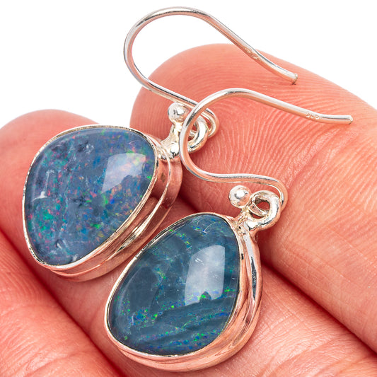 Rare Triplet Opal Earrings 1 1/4" (925 Sterling Silver) E1862
