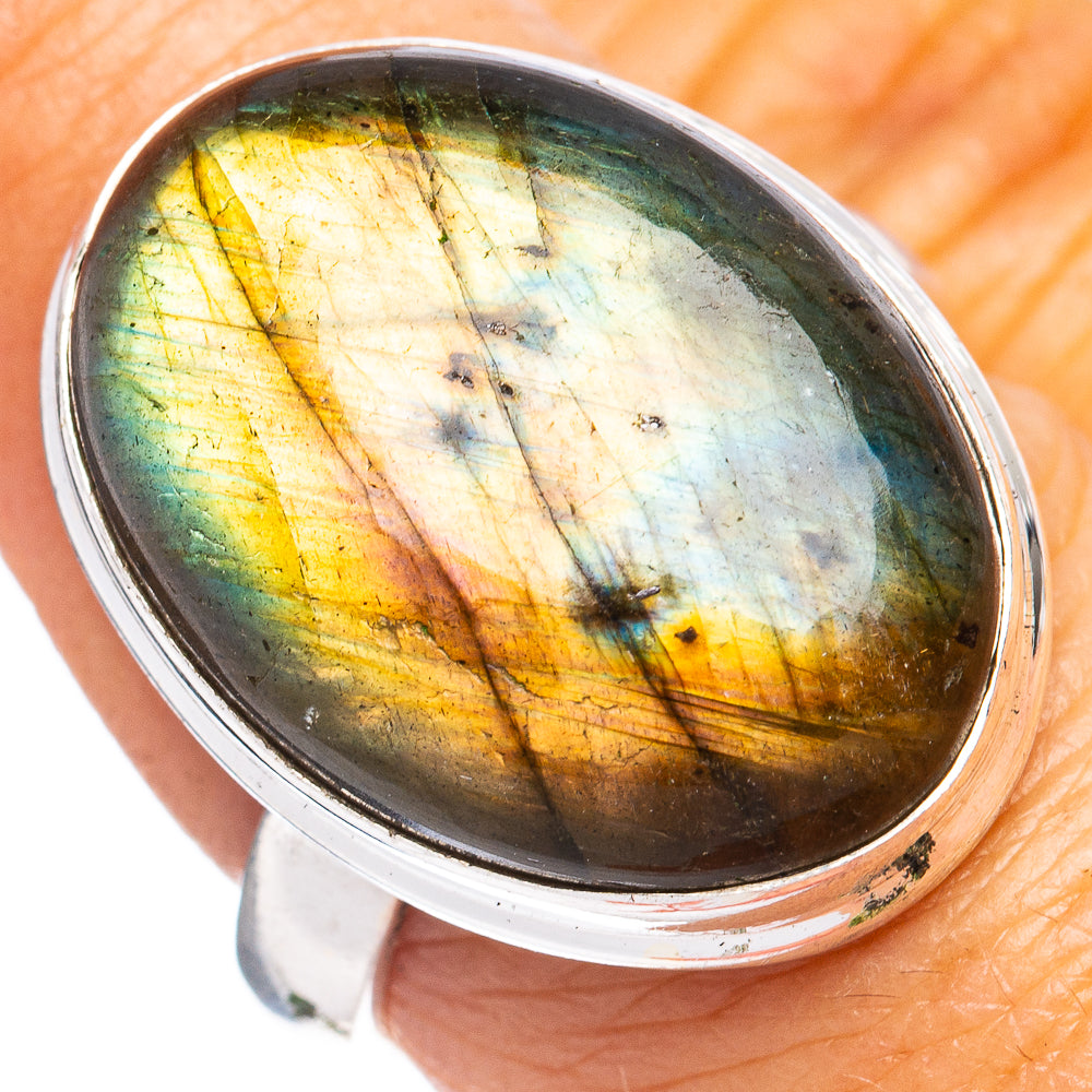 Labradorite Ring Size 8 (925 Sterling Silver) R8547