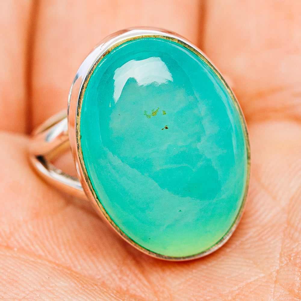 Premium Chrysoprase Ring Size 7 (.925 Sterling Silver)