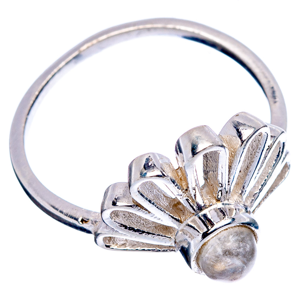 Rainbow Moonstone Daisy Dainty Ring Size 5.75 (.925 Sterling Silver)