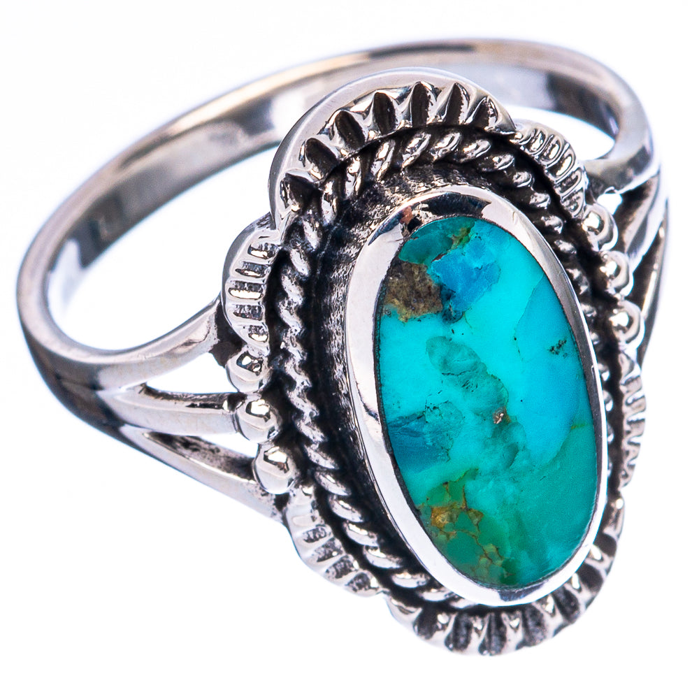 Turquoise oval cabochon cocktail ring with detailed 925 sterling silver bezel