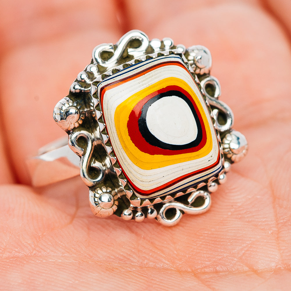 Premium Fordite Ring Size 10 (.925 Sterling Silver)
