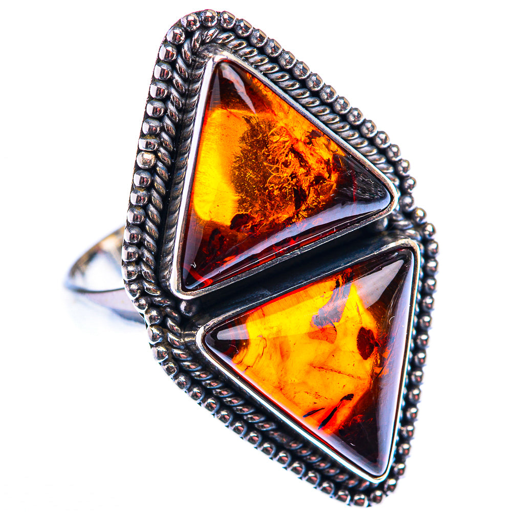 Large Baltic Amber Ring Size 10.75 (925 Sterling Silver) RING140205
