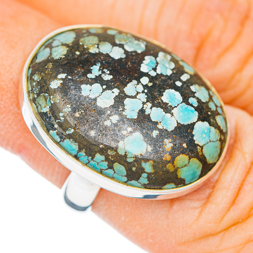 Premium Tibetan Turquoise Ring Size 6 Adjustable (.925 Sterling Silver)