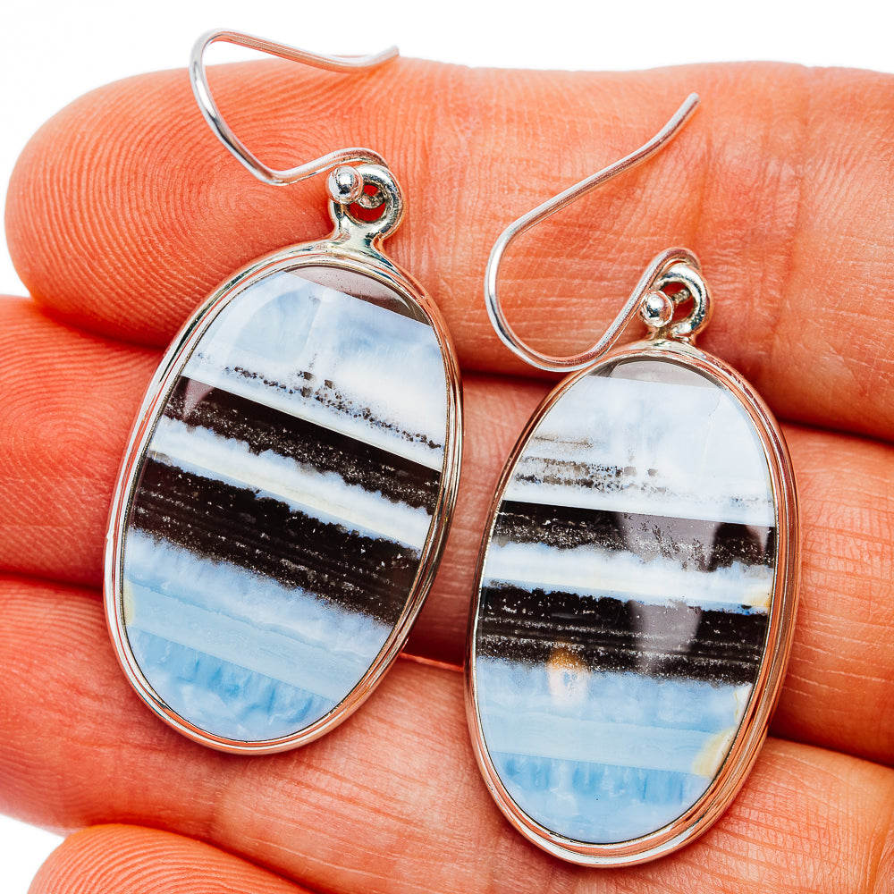 Premium Owyhee Opal Earrings 1 3/4" (.925 Sterling Silver)