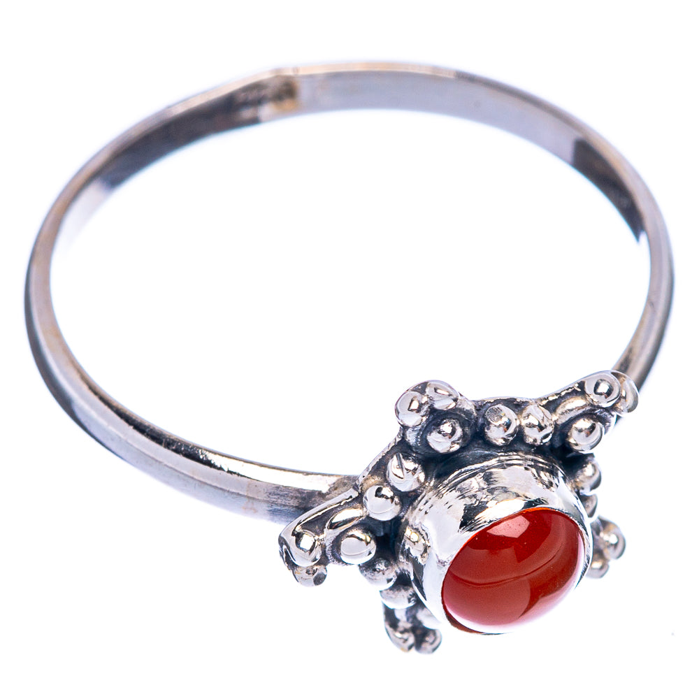 Carnelian Dainty Ring Size 8.75 (925 Sterling Silver) R145689