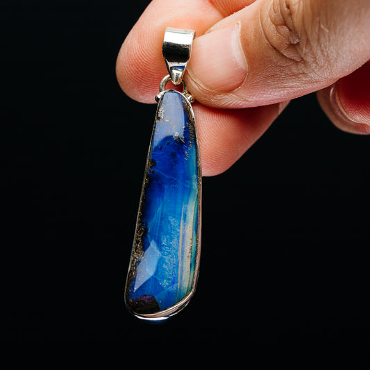Premium Australian Boulder Opal Pendant 2 1/4" (.925 Sterling Silver)